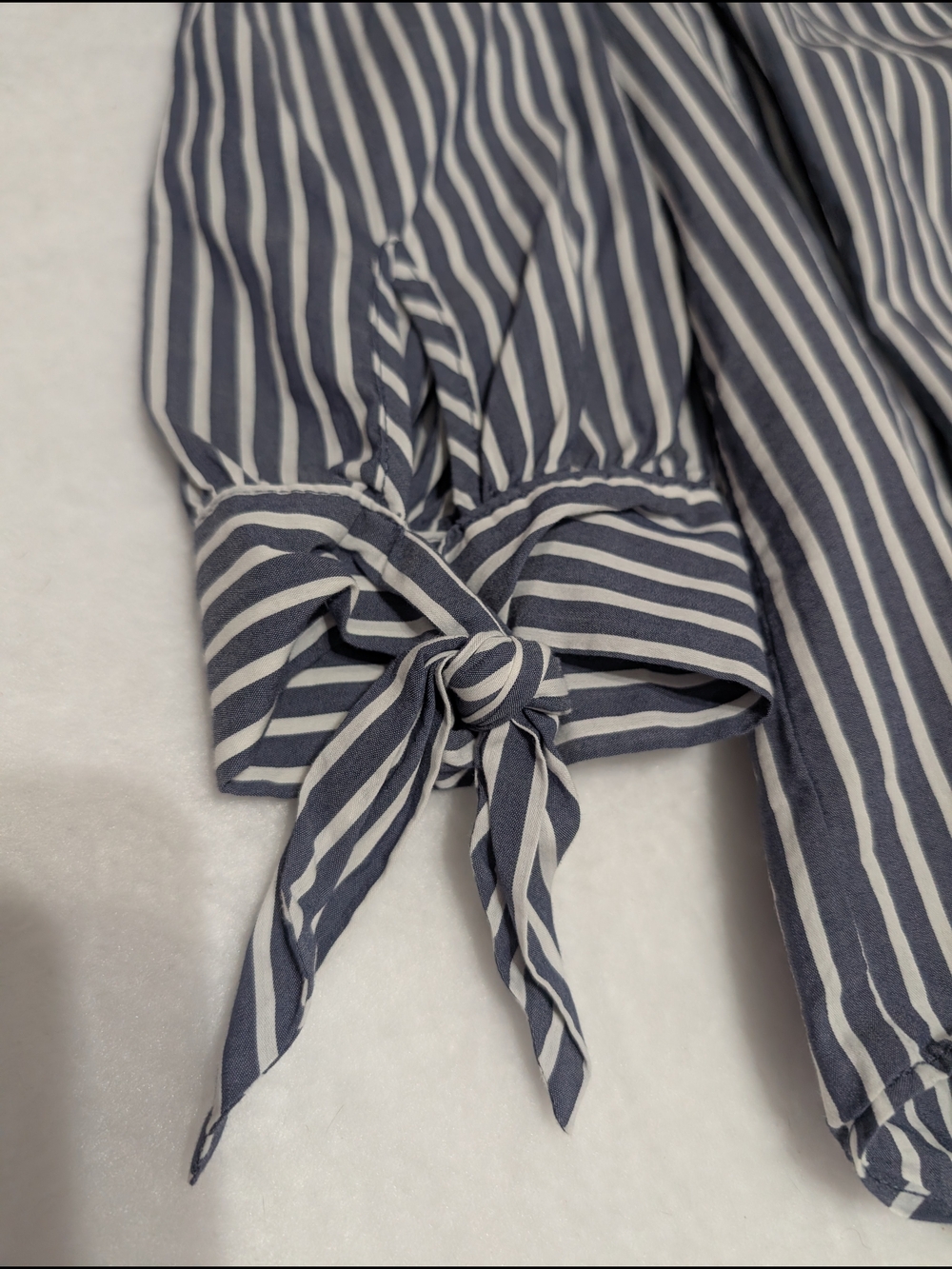 by & by Navy and White Striped Off-Shoulder Blouse Babydoll - Picture 3 of 7